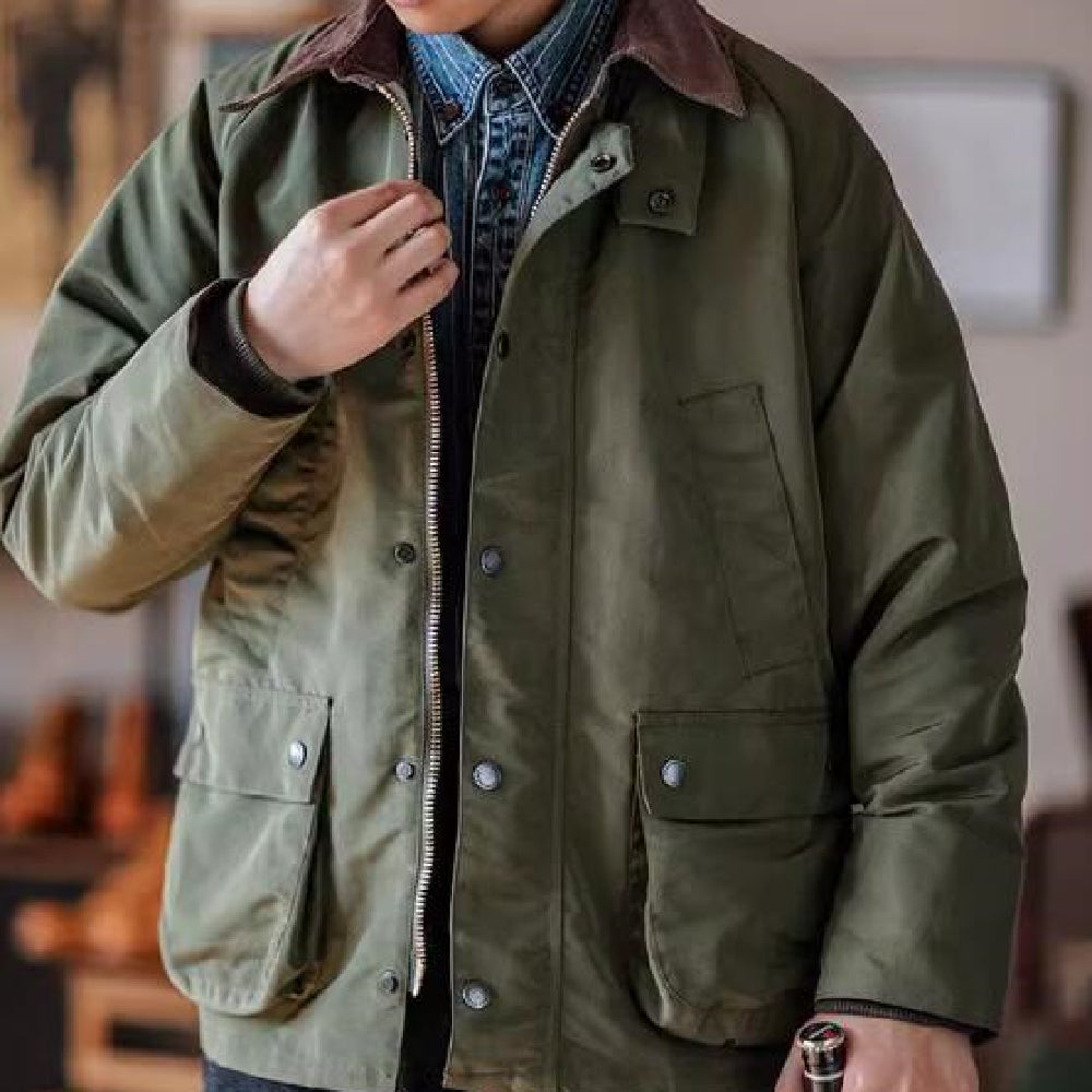 Retro Style Men's Trendy Hunting Style Loose Collar Jacket