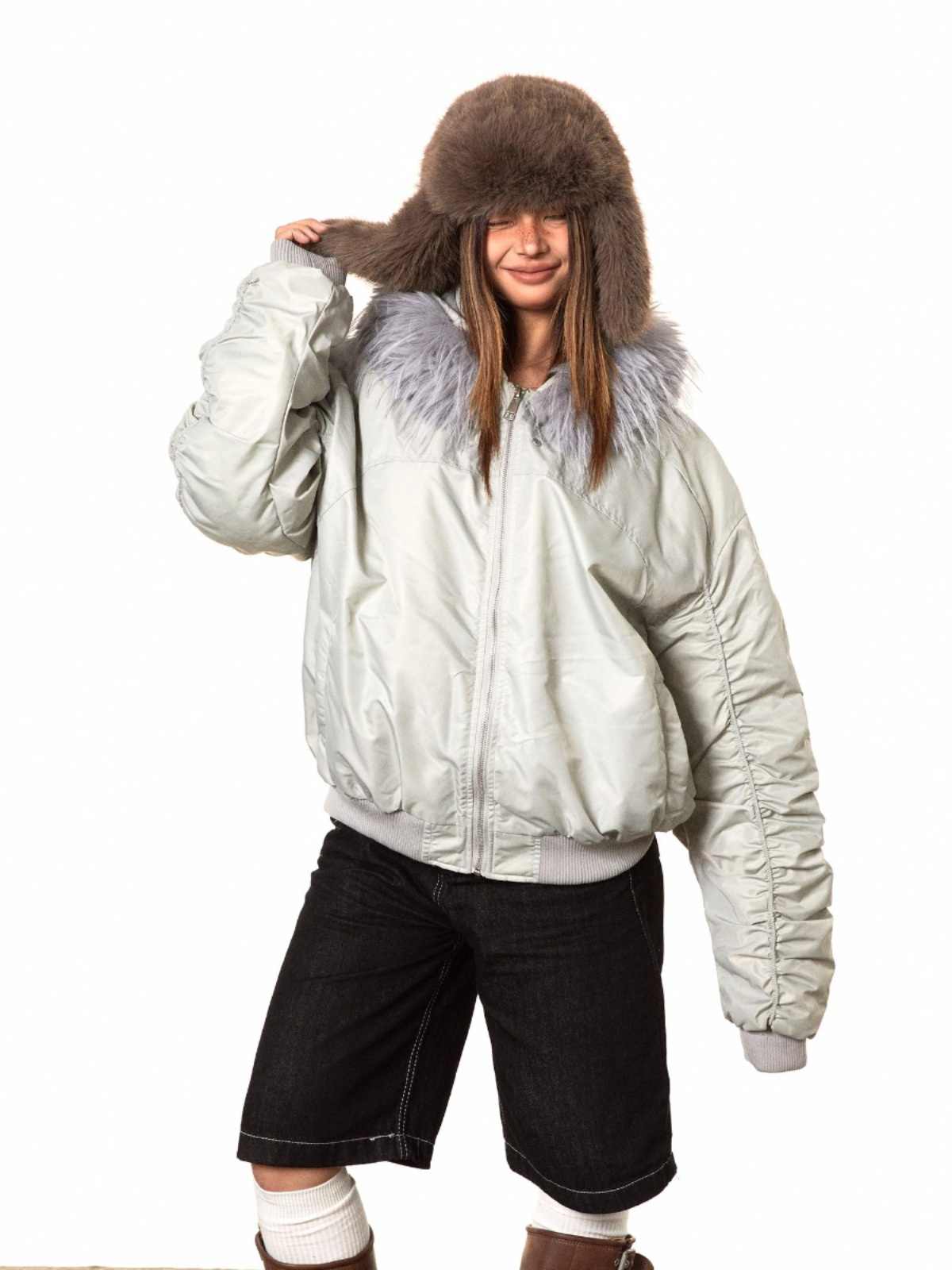 Short Fur Collar Coat Padded Hooded Cotton Coat