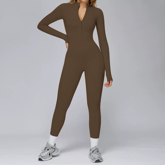 Fleece-lined Thermal Zip-up Fitness Bodycon Pants With A Cinched Waist