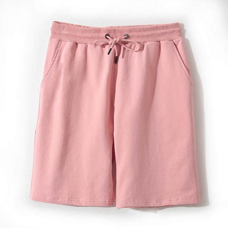 Loose Elastic Waist Solid Color Shorts Casual High Waist Wide-Leg Five-Point Pants