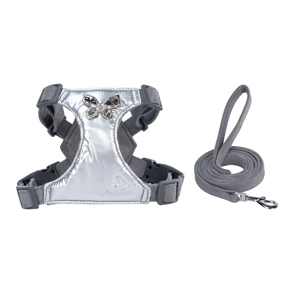 Small Dog Chest Strap Easy Walking Dog Metal Butterfly Hand Holding Rope