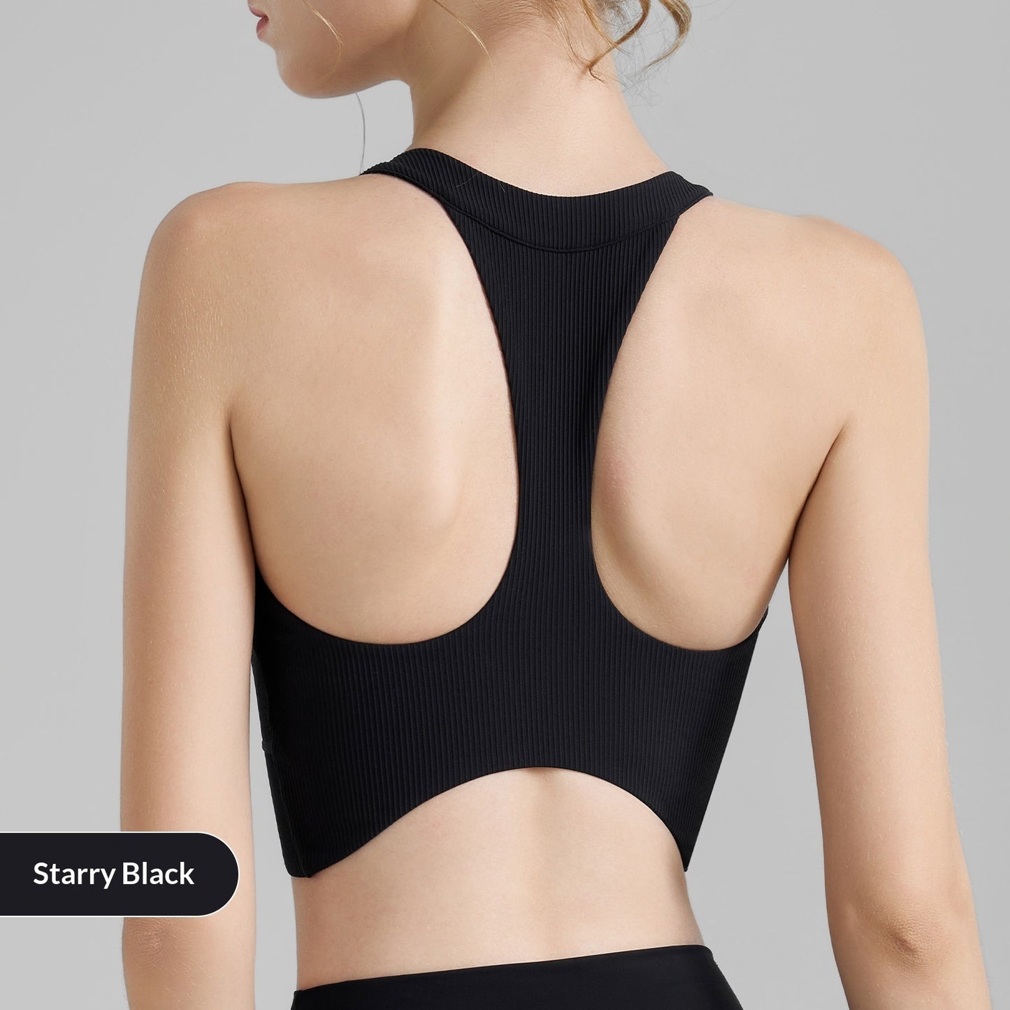 High-intensity Ribbed Yoga Tank Top With Built-in Bra