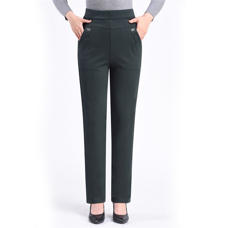 Middle-aged Women's Pants Loose High Waist Straight Casual