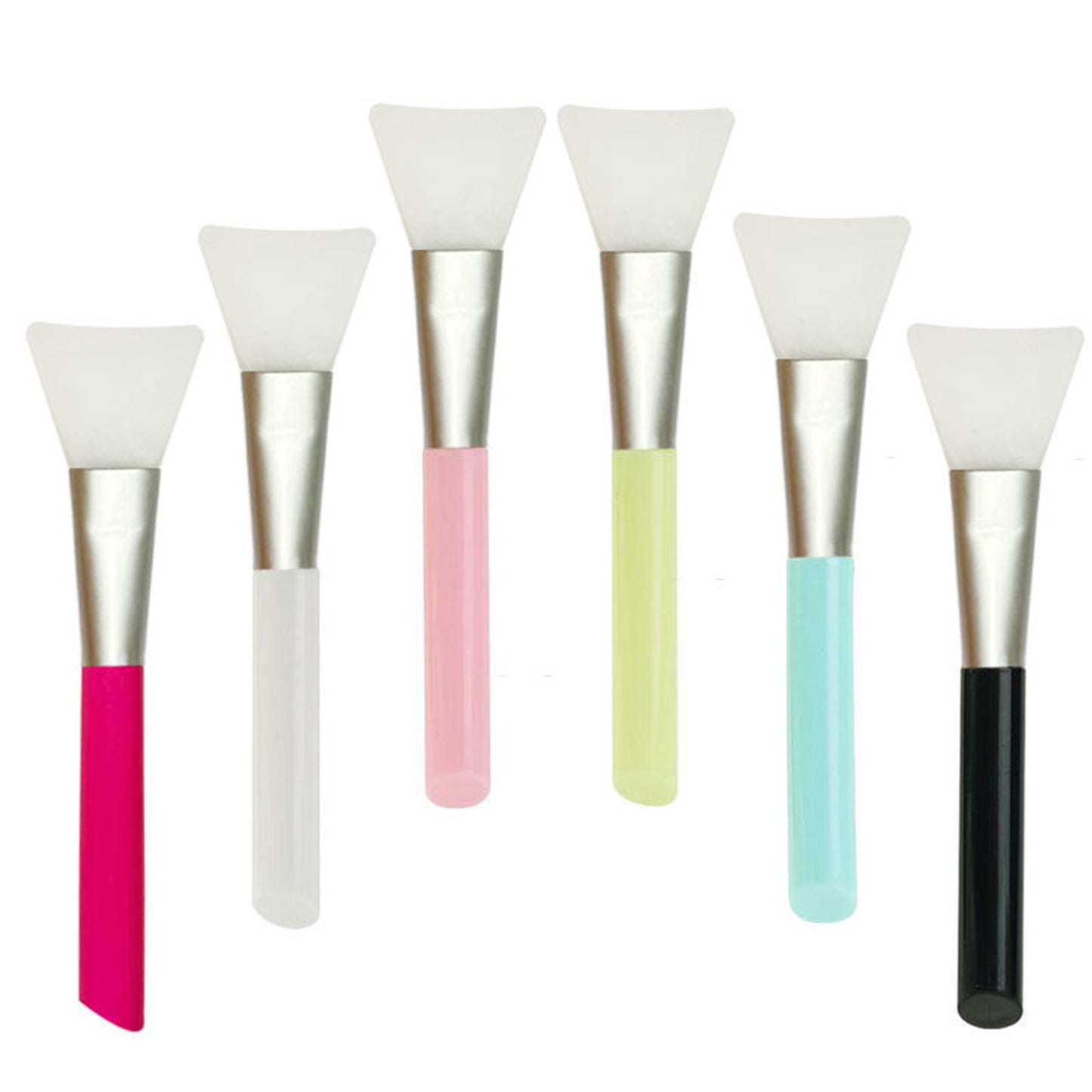 1 Pcs Reusable Silicone Face And Body Mask Applicator Soft Hairless Spatula Brush For Clay, Mud, Lotion And DIY Skincare, 6 Colors