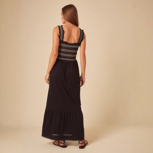 Womens Resort-Style Spliced Maxi Dress With A Vest Design
