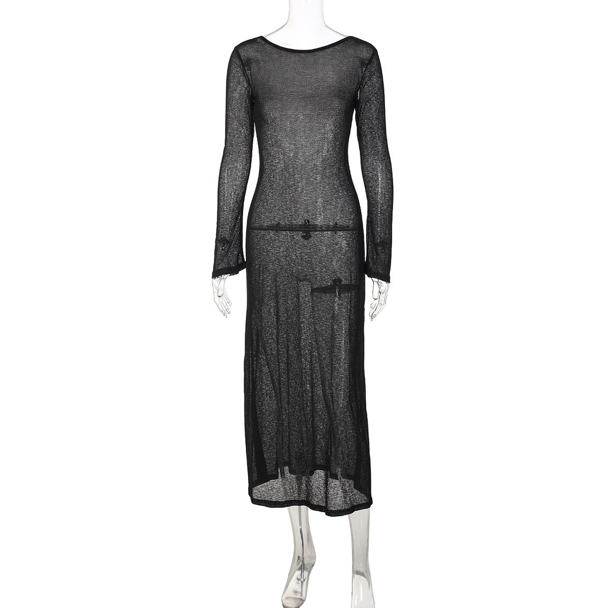 Elegant Floor-length Solid-color Versatile Dress