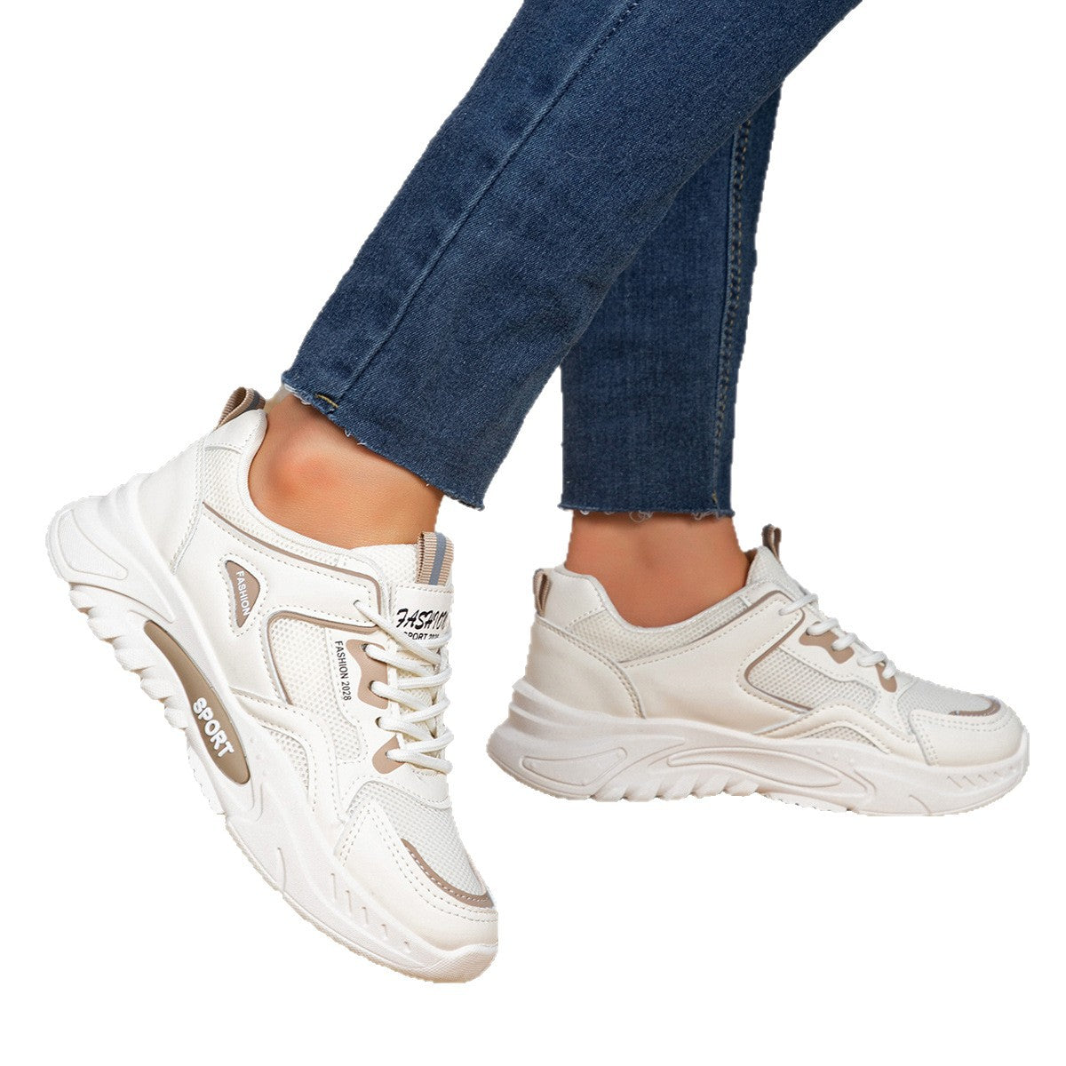 Versatile Casual Platform Mesh Elevator Breathable Sneaker