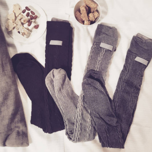 Pure Color Long Tube Over The Knee Pile Pile Socks