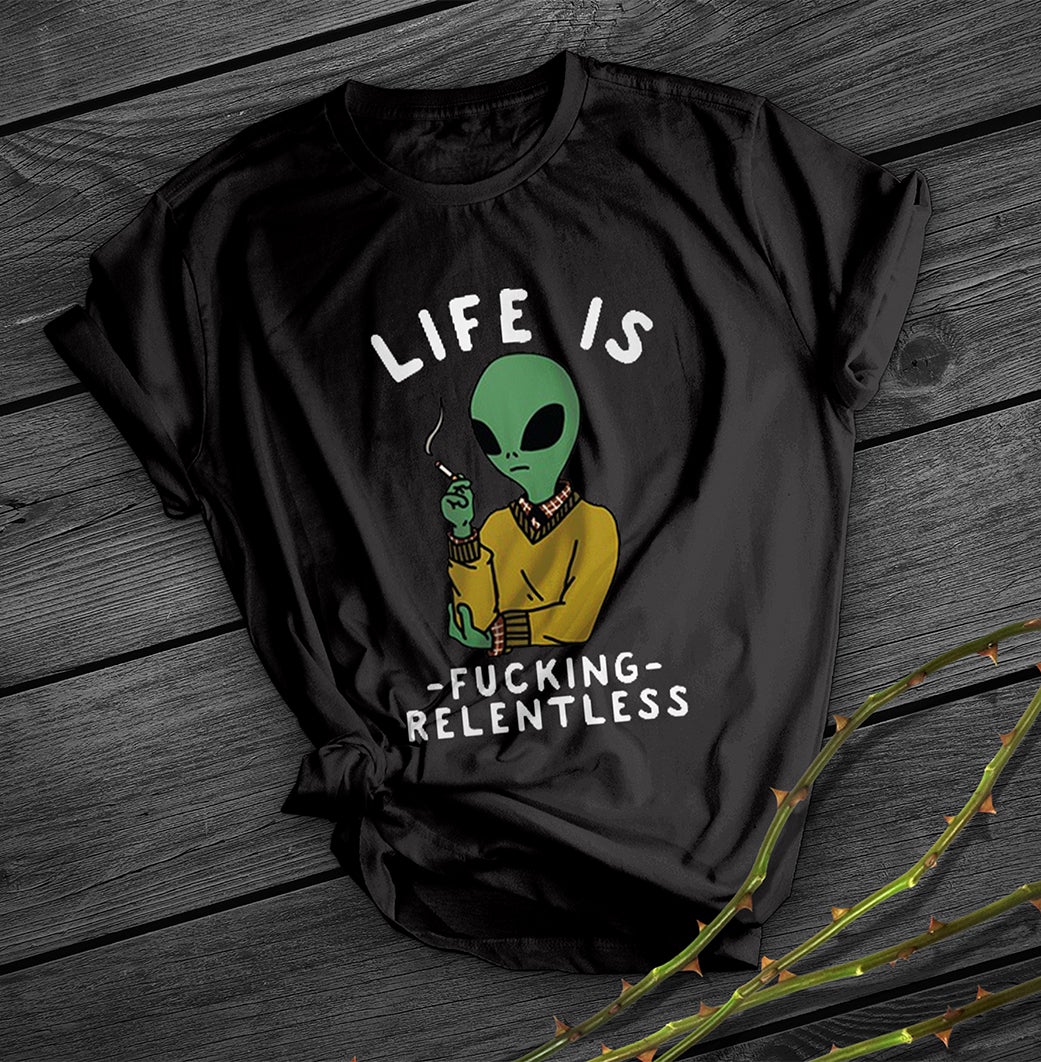 Alien Print Short Shirt Team Uniform European And American Fabrics
