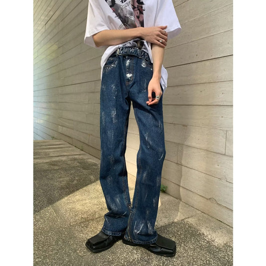 Design Sense Zippered Split Jeans