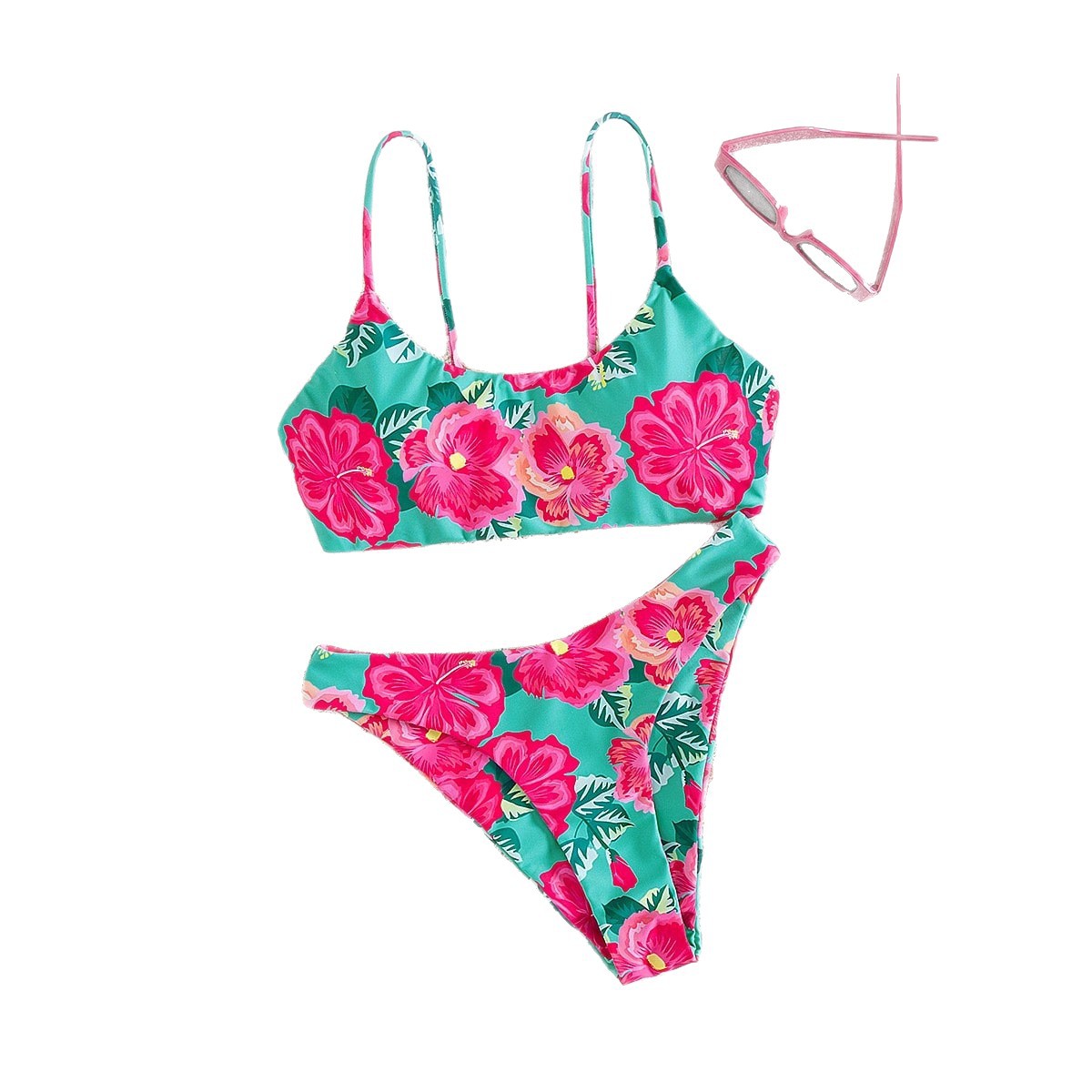 Womens Beach-Print Bikini Two-Piece Swimsuit
