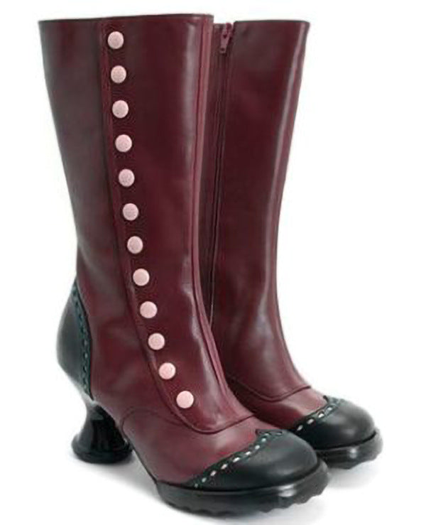 Fashionable Button-decorated Irregular-heeled Women's Thigh-high Boots