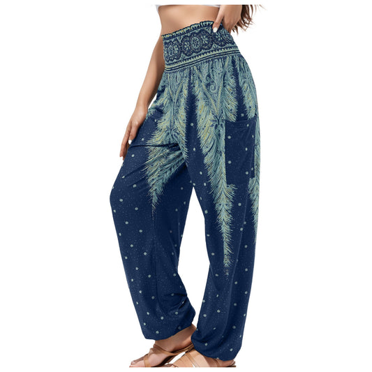 Women's Striped Digital Floral Print Casual Jumpsuit