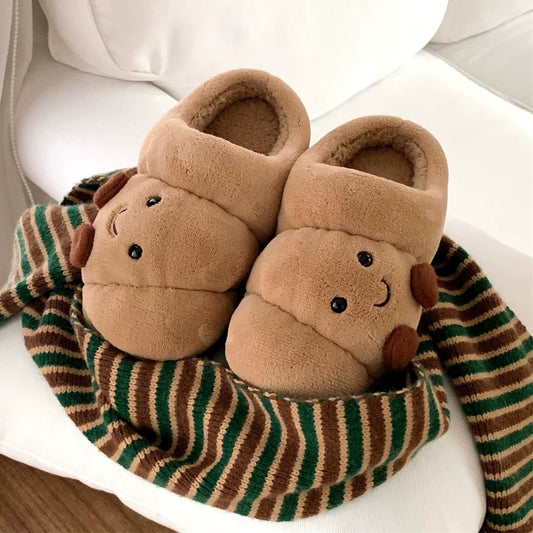 Household Lovers Thick Bottom Can Praise Bread Cotton Slippers