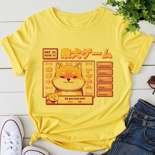 Cute Women's Cat Cartoon Pattern T-shirt