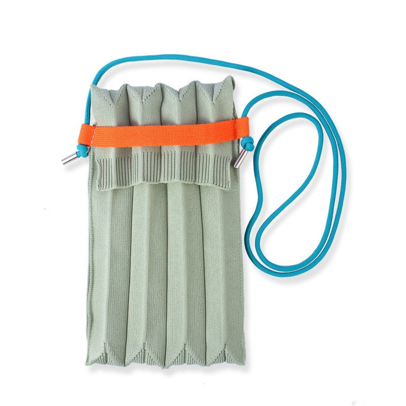 Multicolor Pleated Organ Woven Crossbody Mini Casual Shoulder Bag