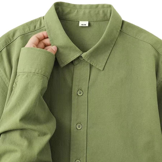New All-match Solid Color Shirt Artistic Style Single-wear Top