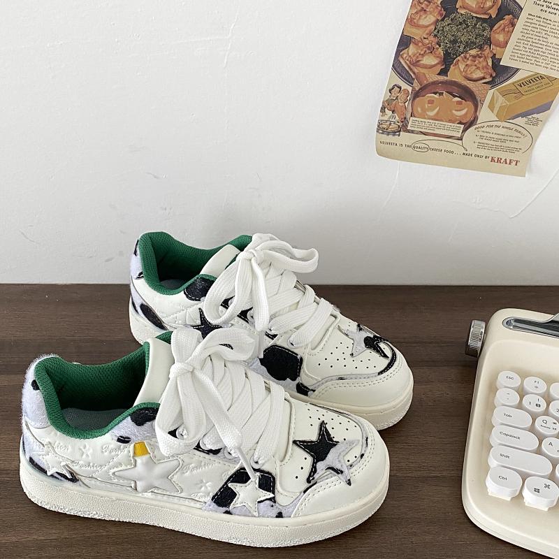 Cow Star Shoes Couple Casual Platform Sports Board Shoes