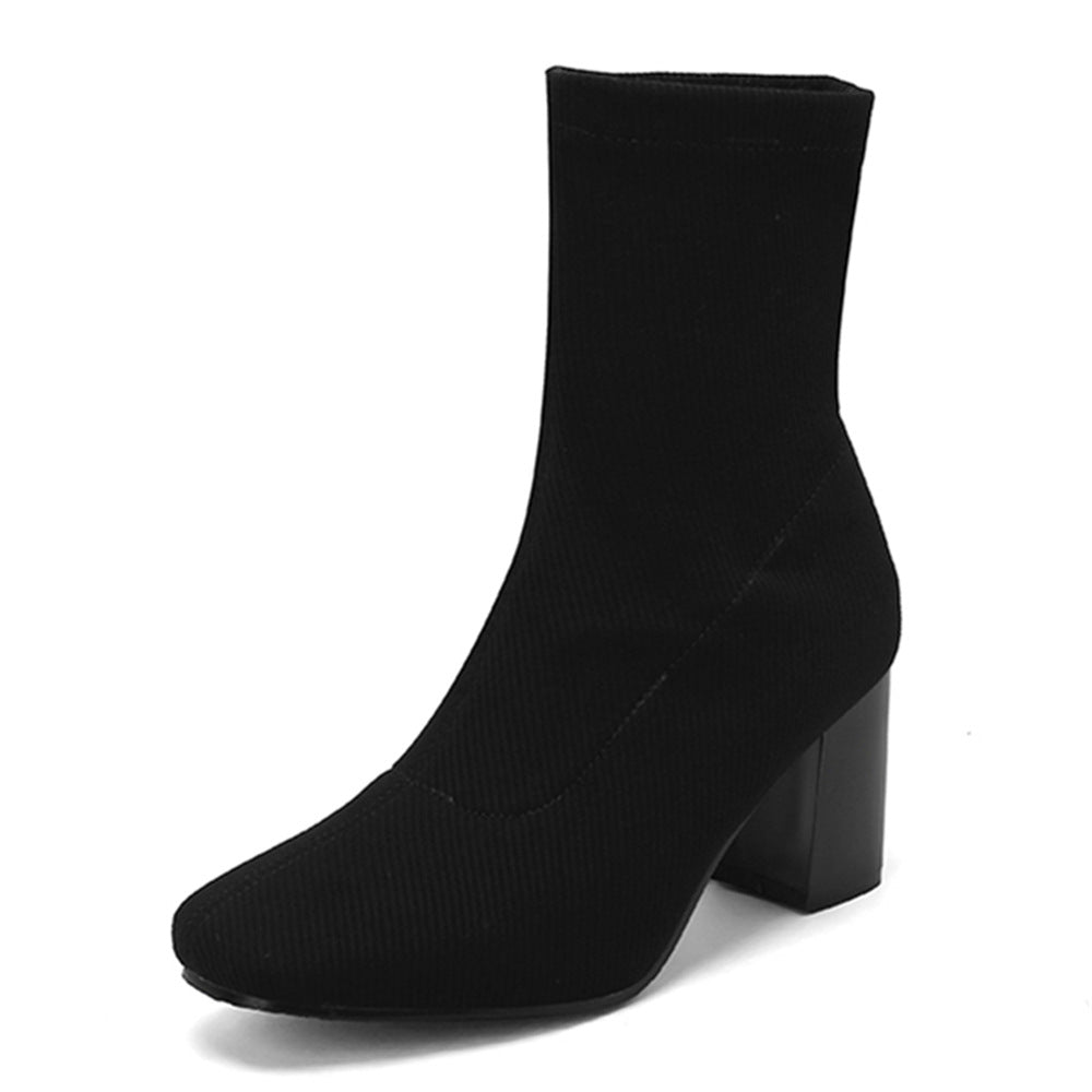 Womens Colorful Stretch Fabric Ankle Boots