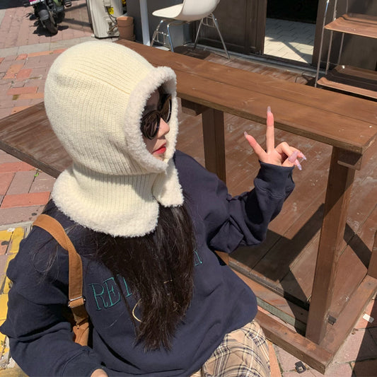 Warm Trendy Cool Knitted Hat Fashion Scarf Warm Pullover Cap