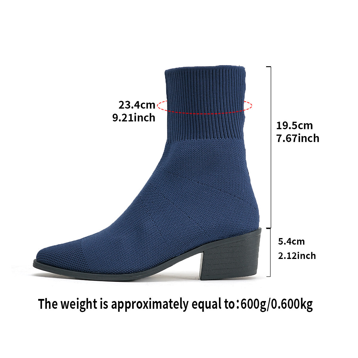 New Style Mid-calf Pointed-toe Socks That Flatter And Slim The Legs Paired With Ankle Boots