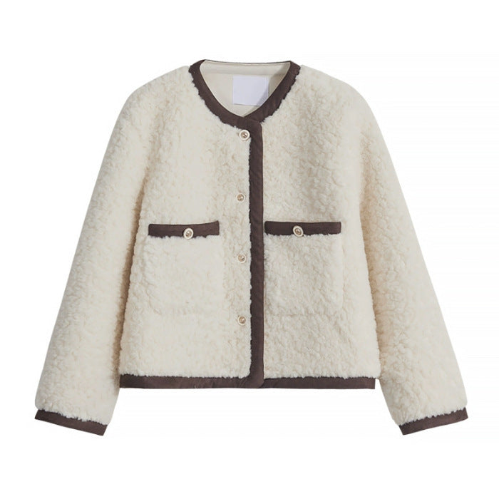 Autumn And Winter Lamb Fleece Coat Women Loose Spring