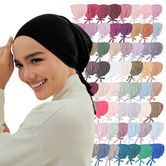 Women's Fashion Solid Color Lace-up Bottoming Hood