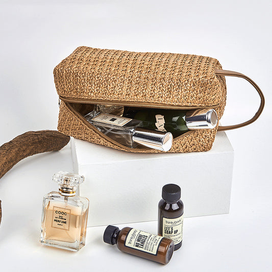 Grass Material Large Capacity Portable Travel Wash Bag