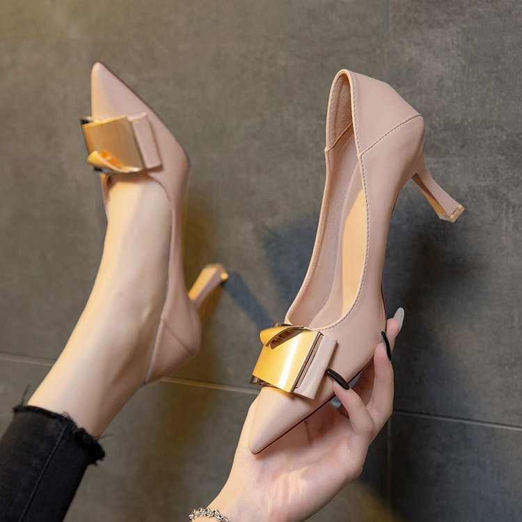 Women's PU Solid High Heel Boots