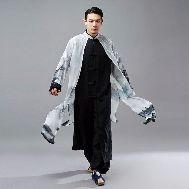Chinese Style Fake Two Retro Tang Suit Gowns Hanfu Men's Ancient Style Men's Clothing