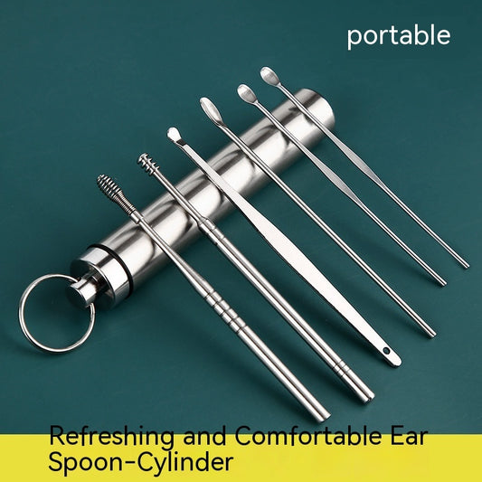 Fashion Stainless Steel Ear Pick 6-piece Set