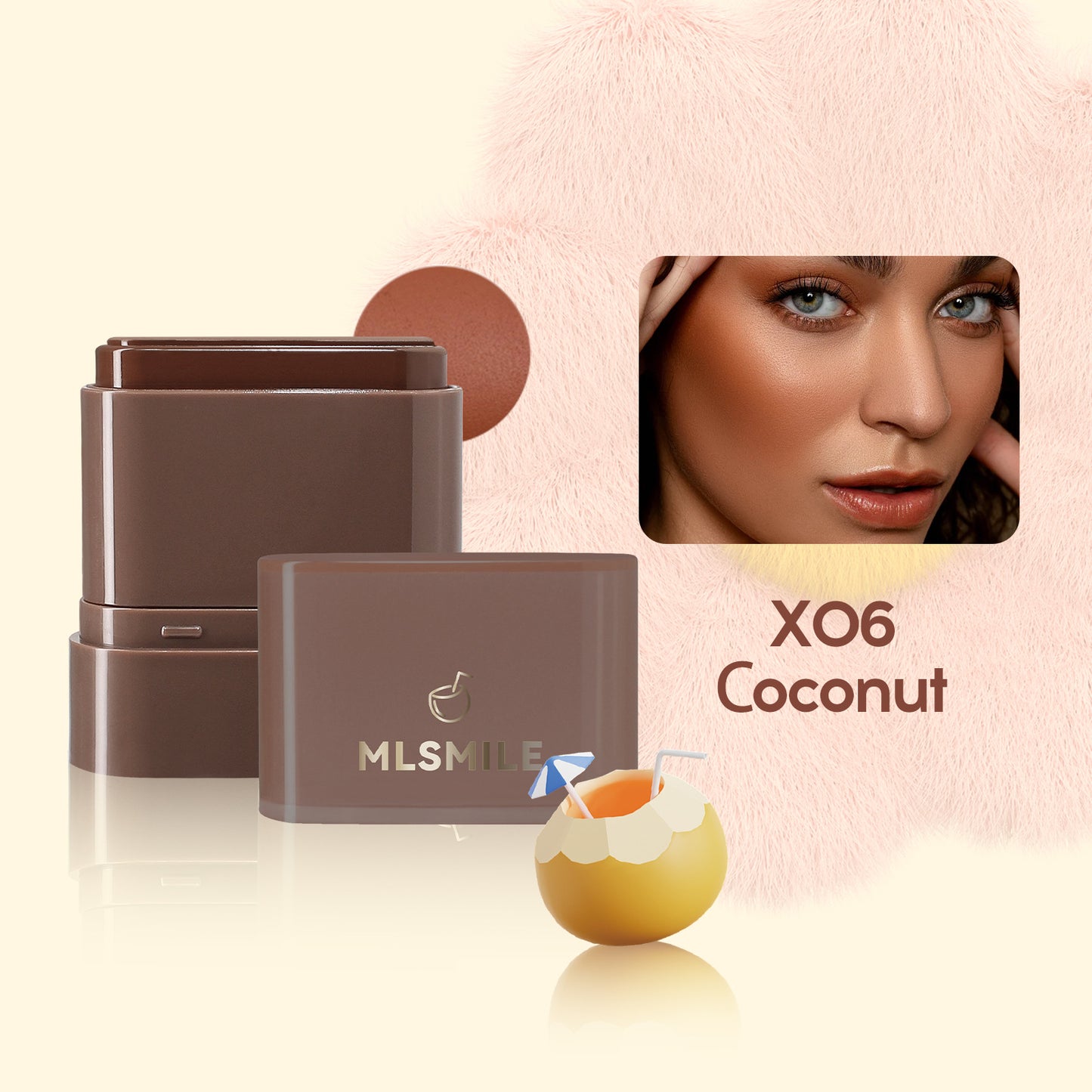 Flat Tube Fruit Blush Stick 2 In 1