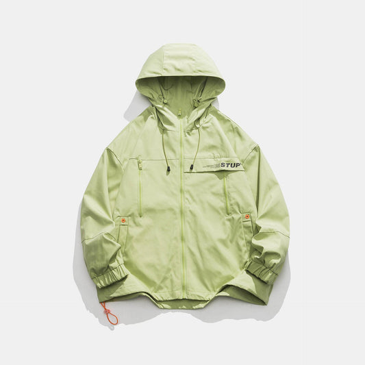 Hooded Jacket Trendy Brand Versatile Casual Pu Handsome Baggy Coat