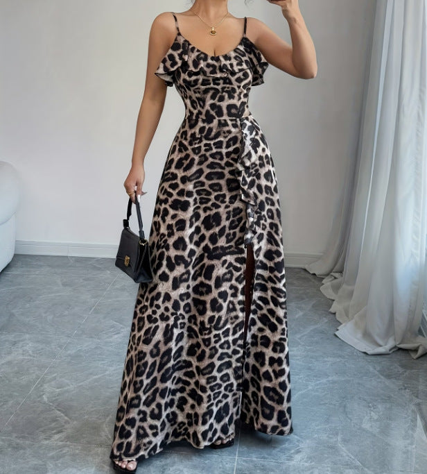 French-style Sexy Strapless Printed Slip Dress