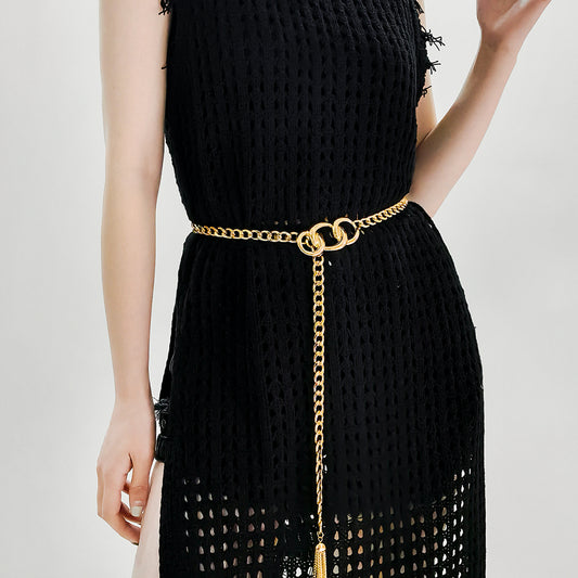 Fashion Metal Waist Chain Embellished Fringe Belt Personality Women Jeans Skirt Accessory Belt
