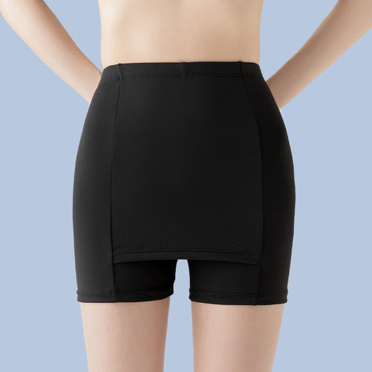 Women's Anti-exposure Ice Silk Safety Pants No Curved-edge High Waist Belly Contracting Shorts