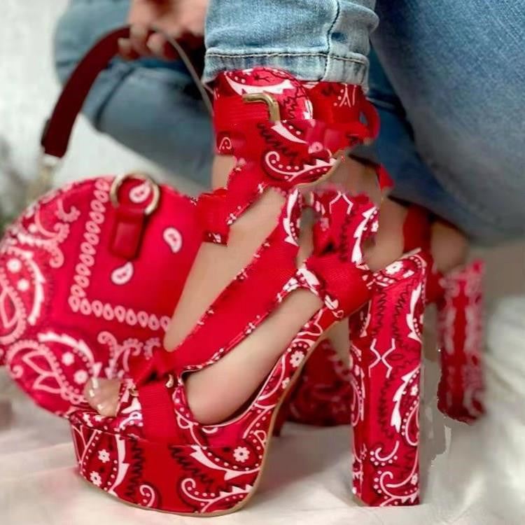Super Heel Velcro Satin Couture Sandals