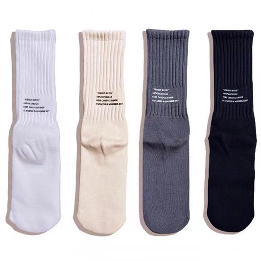 Japanese Style Workwear Wind Long Tube Thick Needle Towel Bottom Tube Socks