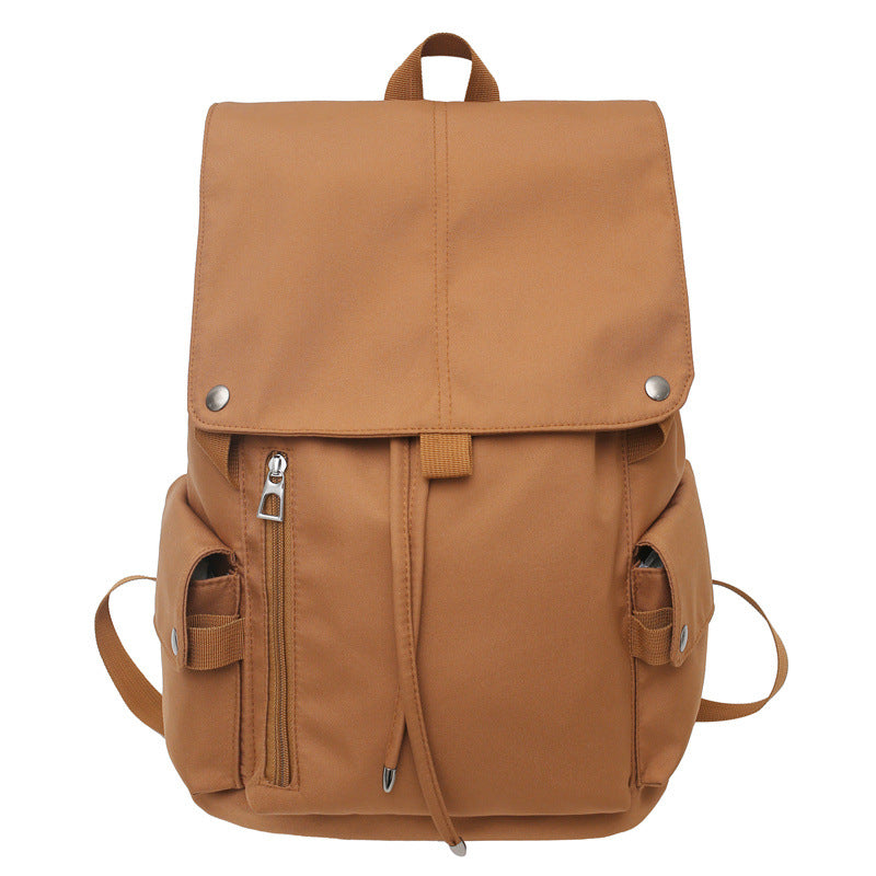 Solid Color Computer Backpack For Men's College Style