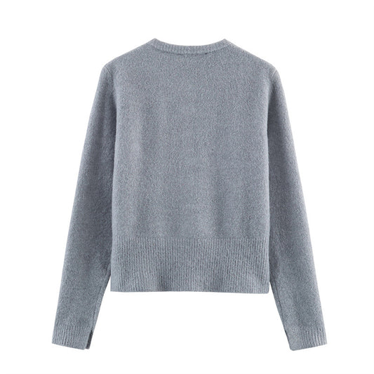 European And American Style Fashionable Spherical Button Knitted Coat