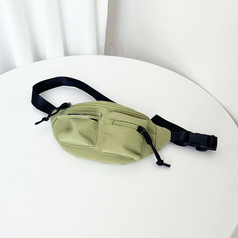 Children's Fashion Simple Canvas Crossbody Waist Bag