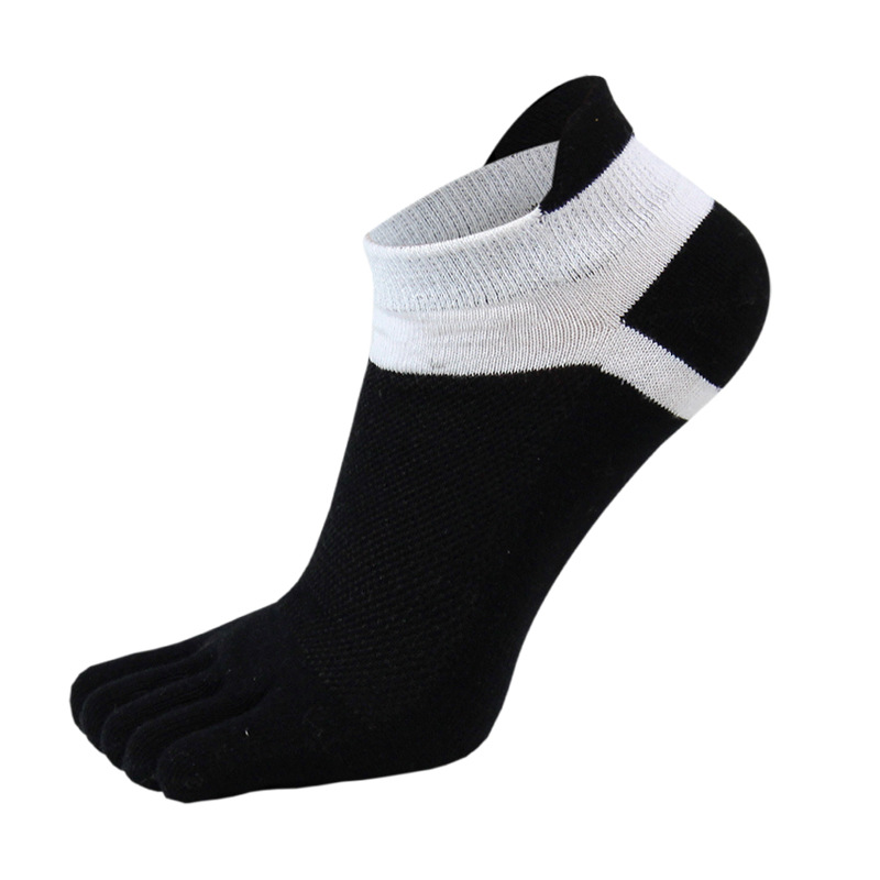 Women's jacquard five-toe socks-orange background and green mouth-pure cotton-1 pair