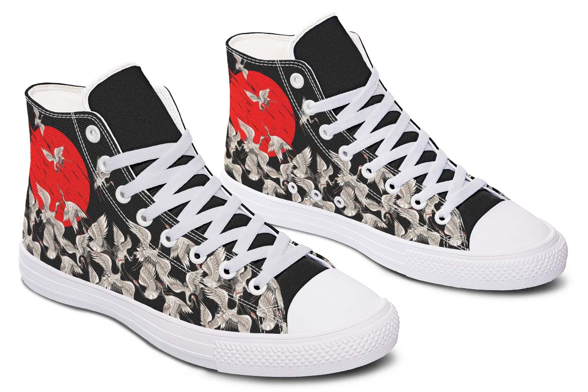 Men's And Women's Fashion Color Printing High-top Canvas Shoes