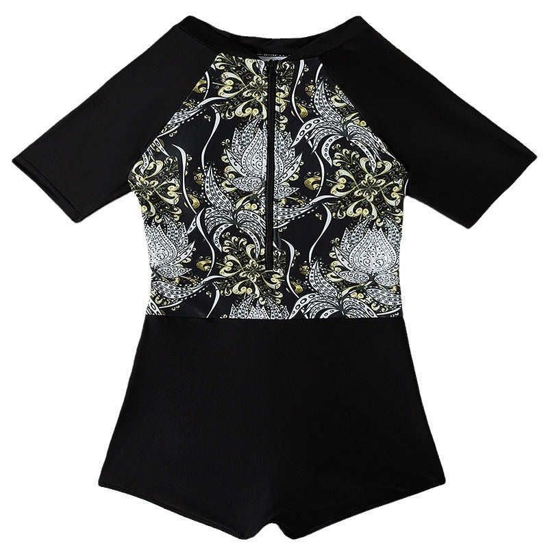 Conservative One-piece Swimsuit Women's Printed Beach