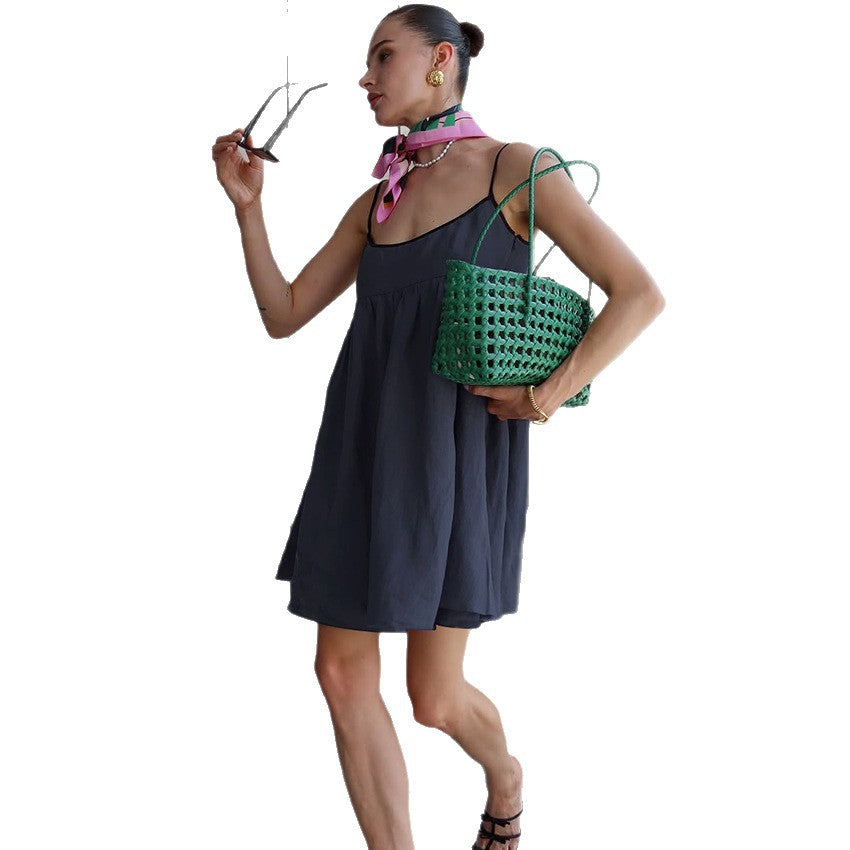 Square-neck Slip Dress Chic And Fashionable Perfect For Workwear And Versatile Styling