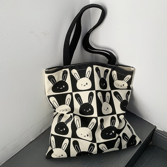 Cute Rabbit New Canvas Bag Women's Shoulder Large Capacity