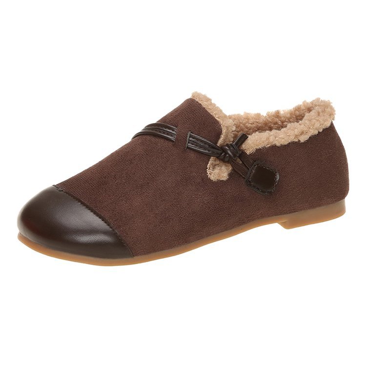 Color Soft Fur And Velvet Cotton Shoes