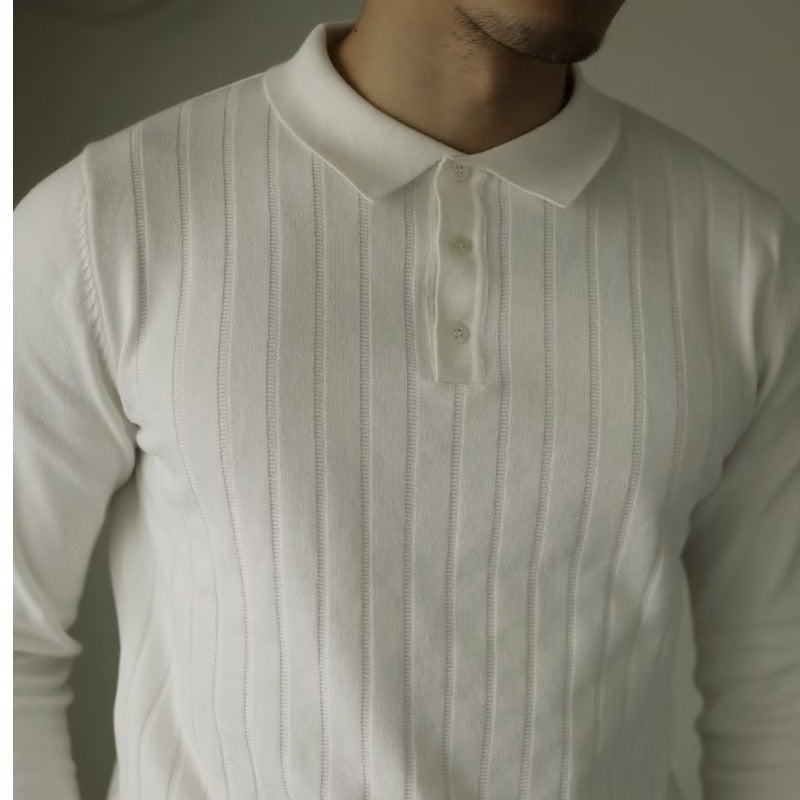 Lapel Long Sleeve Polo Shirt Casual Sweater