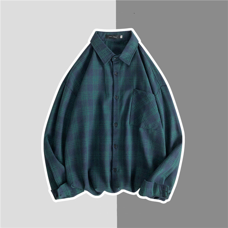 Men's New Style Hanging Shot American Flannel Plaid Shirt Jacket Shirt
