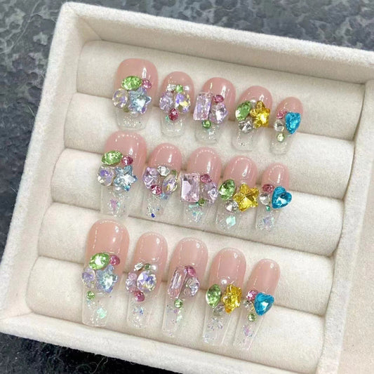 Nail Art Spring Little Flowers Summer Vibe Wearable Fake Nails